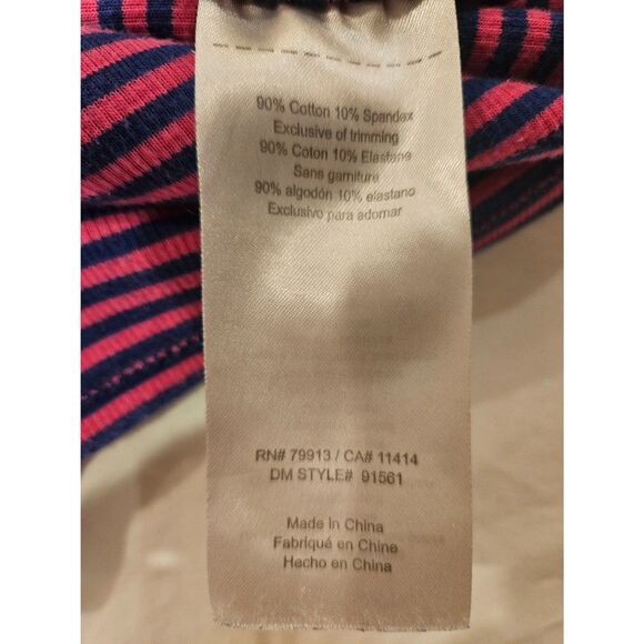 Motherhood Maternity Pink and Navy Blue Striped Rib Knit Tank Dress, Size M - Picture 4 of 4